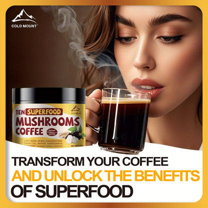 Superfood Mushroom Coffee - Instant Powder with Lion's Mane, Reishi, Chaga & Ashwagandha Sambuca