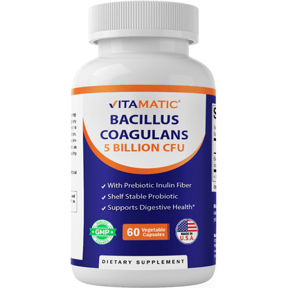 Bacillus Coagulans probiotic supplement - Promotes GI digestive health - 60 vegetarian capsules