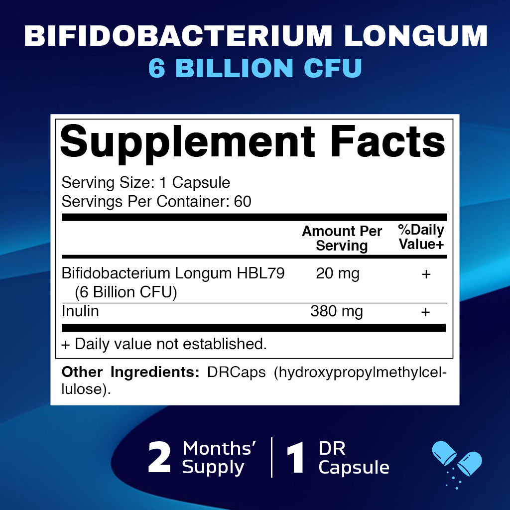 Bifidobacterium Longum 6 billion CFU per capsule 60 units