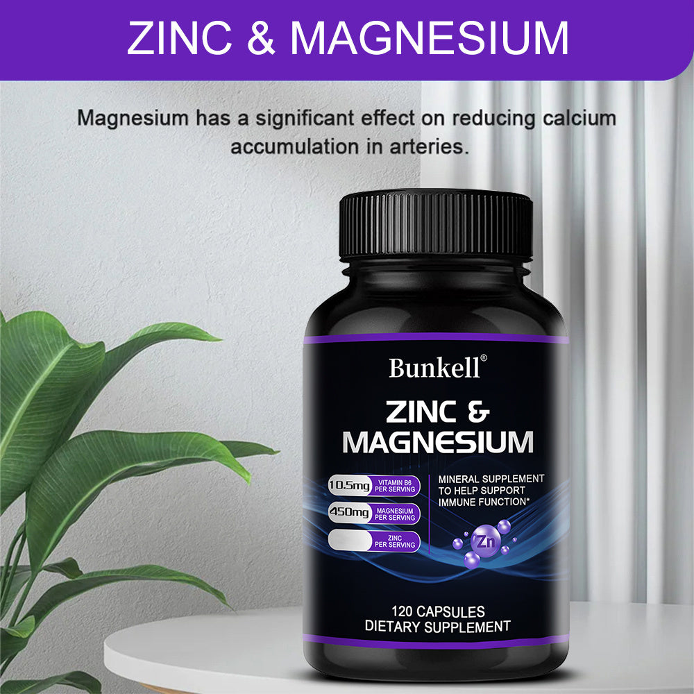 Zinc, magnesium and vitamin B6 for bone relaxation and support - 120 capsules