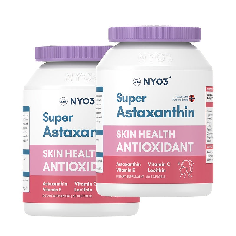 Super astaxanthin with vitamin C, E, lecithin and linseed oil - 60 softgel