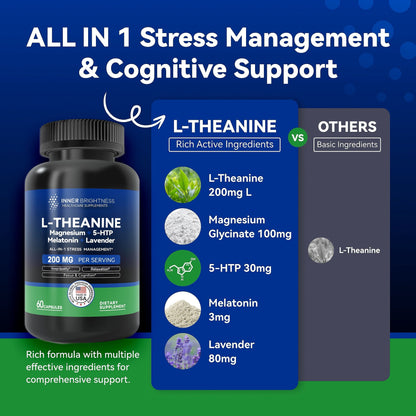 L-Theanine, 200mg, Magnesium, 5-HTP and Melatonin