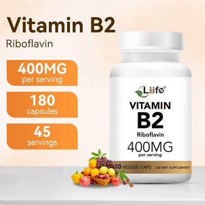 Vitamin B2 (riboflavin) 400 mg 180 capsules