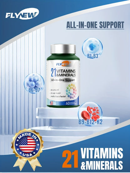 2 bottles 21 vitamins and minerals - Multivitaminas Complete support 60 capsules