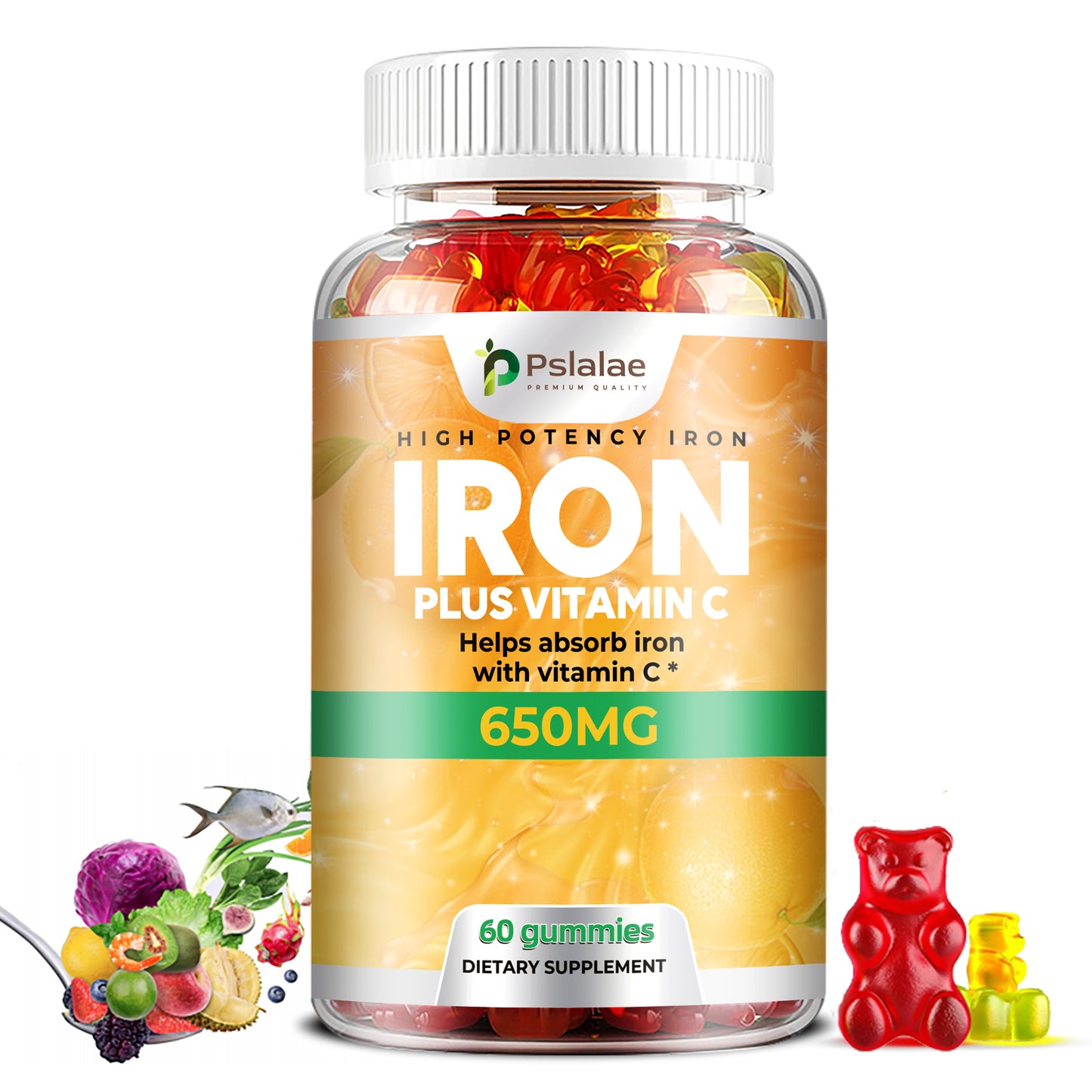 Premium Vitamin C and Iron Supplement - 60 capsules