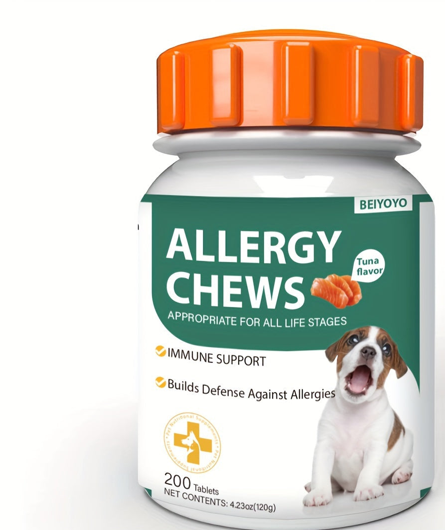 Allergy-Free Dog Chews: Premium, all-natural ingredients. 200 tablets