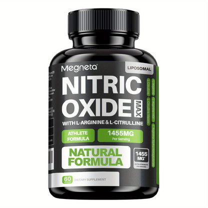 Nitric Oxide Supplement Contains L-Arginine, Citrulline Malate, AAKG, 60 Capsules