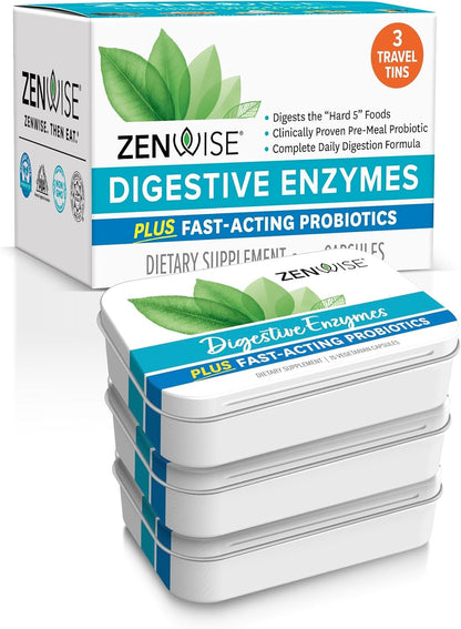 Digestive Enzymes - Multi-Enzyme with Prebiotics 3 Cans, 15 Counts Each