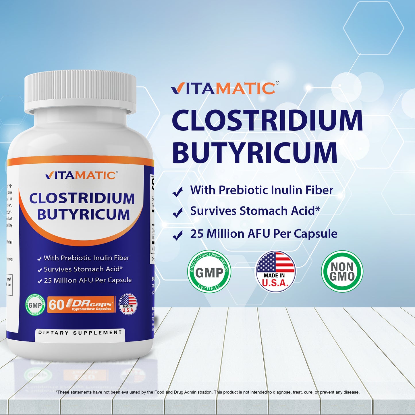 Clostridium butyricum 25 million - Gut health - 60 capsules