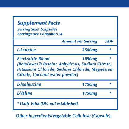 BCAA  Electrolytes with Raspberry L-Valine, L-Isoleucine - 120 Capsules